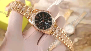 Jam Tangan Fashion Wanita HNP-6996 Tali Rantai Chrono Variasi Tanggal Aktif / Jam Tangan Kasual Wanita Anti Air Free Box & Baterai Cadangan