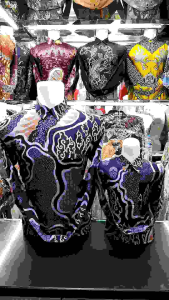 Batik Couple Ayah dan Anak Katun Solo Biru
