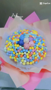 bó hoa sao giấy xếp sẵn nhiều màu sắc( bó 300 ngôi sao mix kẹo)