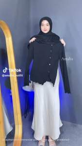 Arunika Blouse Body Fit Blouse Korean Top Cantik Blouse Rajut Knit Premium