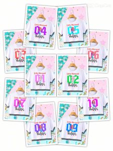 Mermaid Birthdate | Birth Age number 1-30 prints croptop for kids Girls