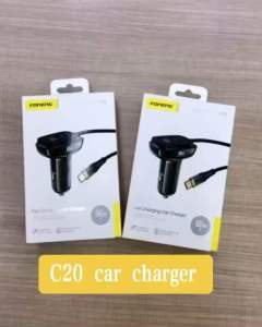 FONENG C20 3-PORT CAR CHARGER (66W & WITH TYPE C CABLE)