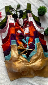Satin Readymade Blouse with Sleeves