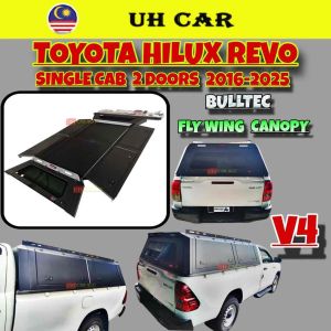 (BULLTEC V4) Toyota Hilux Revo 2016-2025 Single Cab 2 Door Fly Wing Metal Canopy Bed Cover