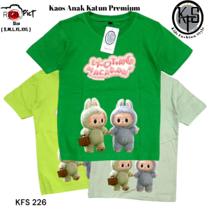 KFS 226 Baju Kaos Labubu Anak Laki Laki & Perempuan Katun Adem Lembut