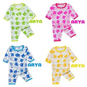 ชุดนอนรหัสKY07 แขนยาวขายาว 3-12 เดือน น้ำหนัก 3-9 กิโล เสื้อ+กางเกง 2 ชิ้น แม่ค้าถ่ายจากงานจริง