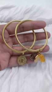 St.Benedict/Buto ng Sinukuan/Mantra with 21k Gold Plated Stainless Steel Adjustable Bangles