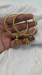 Nazareno/Buto ng Sinukuan/Mantra with Adjustable Bangle 21k Gold Plated Stainless Steel Bracelet