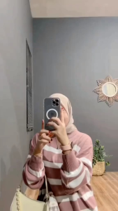 MAUDY SWEATER RAJUT GARIS-GARIS ATASAN RAJUT WANITA