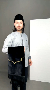 Peci Songkok Kopiah Hitam Polos Bludru AC Exclusive Tinggi 9 Cm Centi Terbaru Arrafi 2023 Sholat Idul Fitri Lebaran