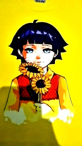 Uzumaki Himawari Kaos Anak Perempuan Distro Bahan Cotton Combed 30s