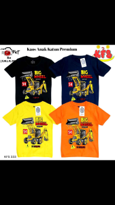 KFS 333 Baju Kaos Excavator Big Wheel Anak Laki-laki Katun Premium Lembut