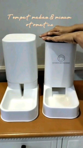 TEMPAT MAKAN & MINUM KUCING 1 SET ISI 2 || DISPENSER OTOMATIS MODEL OVP KOTAK