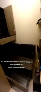 Helper room storage bed with cabinet customize/bomb shelter change to cozy helper room/store room/utility room