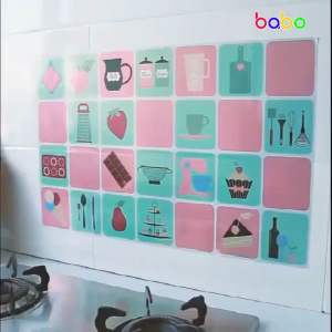 Giấy dán tường chống dầu chịu nhiệt độ cao tự dính chống thấm nước chống cháy dán nhà bếp TB01