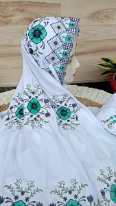 MUKENA DEWASA TERUSAN BAHAN KATUN MOTIF KEPITING