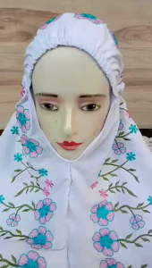 MUKENA DEWASA TERUSAN BAHAN KATUN MOTIF AROFAH DAHI KERUT