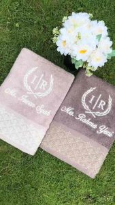 Handuk Mandi Couple Mateo Free Bordir Nama ( Tanpa Box ) - Towel Queen