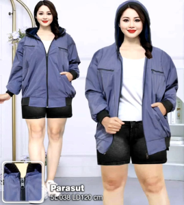 LuoSha-JAKET WANITA PARASUT JUMBO 5L (LD 120)