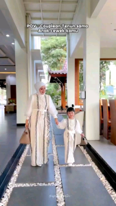 Tenunku - Baju Couple Ibu dan Anak Cewek Terbaru 2025 Broken White - Alisha Dress