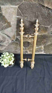 Handle Pintu Rumah Kuningan Motif Gotri Antik 65 cm 2 Pcs