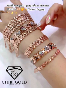 CHIBI GOLD - GELANG tangan rantai bunga750 kadar 117k