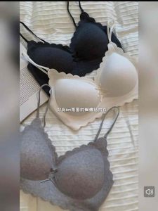 Hi.sweetie🎀[Ready Stock]Women Seamless Thin Strap Push Up Bra Wireless Soft Cup Comfortable Cute Bow Bra