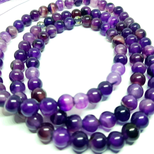 Tasbih batu kecubung ungu belang 8mm 99butir