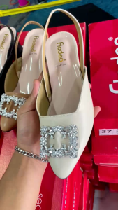 Sandal Slop Heels Wanita / Slop Fladeo Premium kode H04 / bakul sandal 45