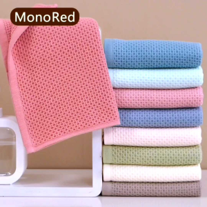 MonoRed Waffle Towel/Hand Towel 74x33cm 65g/Bath Towel 140x70cm 265g/Individual Package/9 colors 100% Cotton/Soft Pure Cotton Towel