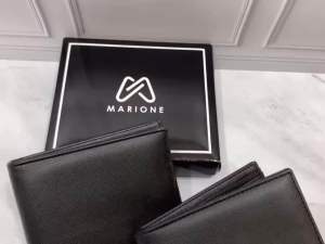 MARIONE - MITUN FREE BOX Dompet Lipat Pria Bahan Taiga