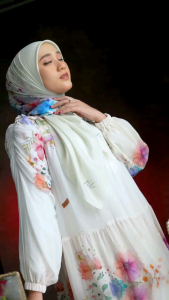 DRESS SET BOUGENVILE SCARF✔GAMIS+HIJAB✔TERBARU✔