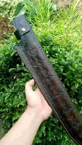 sarung pisau kulit asli 14 inchi 35 cm bilah lurus