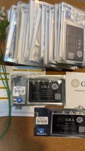 เพชร โมอีส แท็บโมซาไนท์ D Color VVS1 เป็นโมซาชอย 5.00mm รูปร่าง Round ซีนเซอร์ ราคา 50 เม็ด 0.50 กะรัตซอฟต์แทรกซ์ GRA CERTIFIED