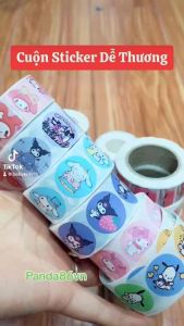 Cuộn 500 Sticker 1inch Hoạt Hình Cute Dễ Thương Sanrio Gấu Dâu  Hello Kitty  Pochacco - Tem Dán Niêm Phong - Sticker Trang Trí Đồ Dùng Cá Nhân