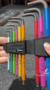 Bộ Lục Giác Nhiều Màu WERA Hex-Plus 9 Cây Thân Phủ Đen Đầu Có Bi Giữ 05022210001 (627133 9) - Hàng Chính Hãng 100% từ Đức