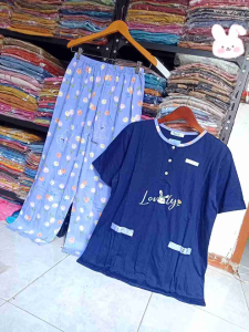 FOREVER SWEET BAJU TIDUR DEWASA JUMBO BB 80kg PIYAMA WANITA CP XXL BAHAN KAOS ADEM BAJU TIDUR JUMBO MURAH