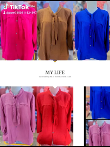 kemeja Dasi krinkel viral/ kemeja wanita kekinian bahan krinkel air flow real pic