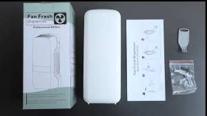 W510 Automatic Fan Fresh Fragrance Dispenser - Wall-Mounted Air Freshener for Liquid Wicks & Solid Scents with Adjustable Tray & Light Sensor