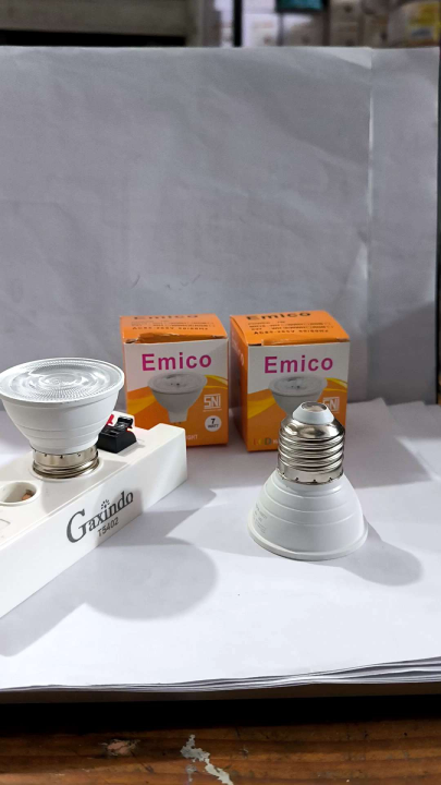 Emico lampu LED Spotlight 7W E27 kuning 3000K / putih 6500K | Lazada ...