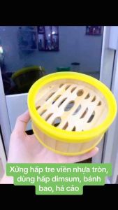 Xửng hấp tre viền nhựa tròn dùng để Hấp DIMSUM BÁNH BAO HÁ CẢO....kèm nắp đủ size - gia dụng NARI