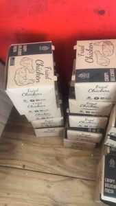 100 pcs box chicken+nasikotak makanan chickenwadah makanantebalkuatlaminasi dalampraktishigienis
