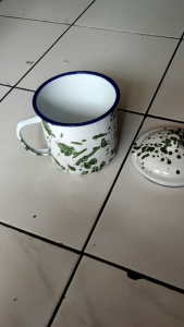 mug lurik jadul/gelas jadul/mug enamel