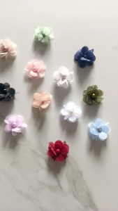 Bunga organza 3D/ aplikasi bunga 3D Payet organza uk 3cm