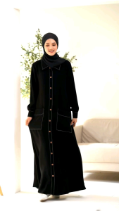Danika Luxury Rania Abaya | Gamis Dress Jetblack Wanita Remaja Dewasa Muslimah Simple Nyaman Kekinian Hitam Syari Mewah Maxi Lebaran Pesta Kondangan gamisabaya