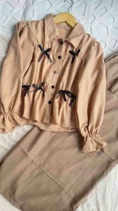 ONESET BLOUSE PITA COQUETTE KEMEJA KERUT PITA / ONESET KEMEJA WANITA ROK SPAN