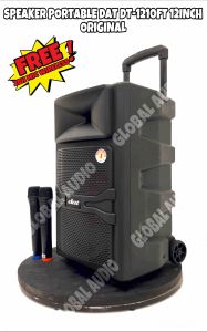 Speaker Portable Wireless DAT DT 1210 FT & DAT DT 1210 FTX2 Original Bluetooth 12 inch Free 2 Mic Wireless ( Bisa COD )