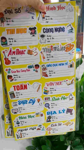 Combo 32 nhãn dãn tậpsách in sẵn bộ môn học