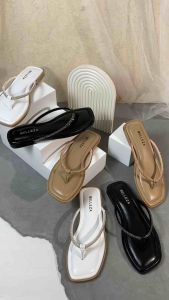 BELLEZA Sandal Flat SAFI WHITE | sendal jepit santai wanita | sandals pergi / rumah flats cewek perempuan beleza shoes official terbaru