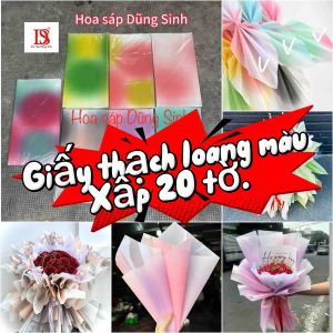 [ G565 ] Giấy thạch loang 1 mặt tập 20 tờ giấy gói hoa phong cách Hàn quốc bó hoa sáp hoa tươi